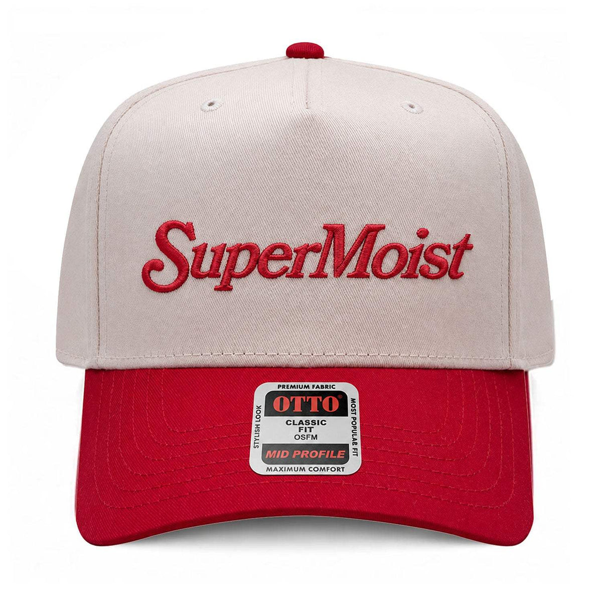 SuperMoist Embroidered Hat - Natural / Red