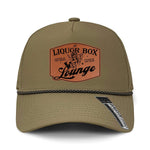 The Liquor Box Lounge Performance Leather Patch Hat - Flat Dark Earth