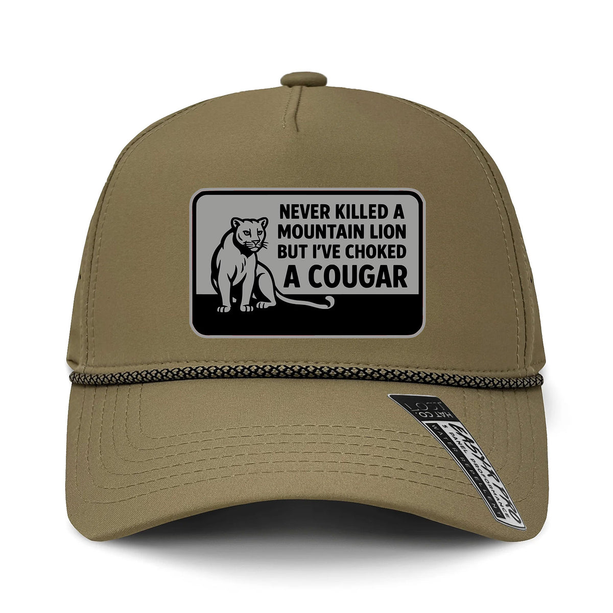 Choked A Cougar Performance Leather Patch Hat