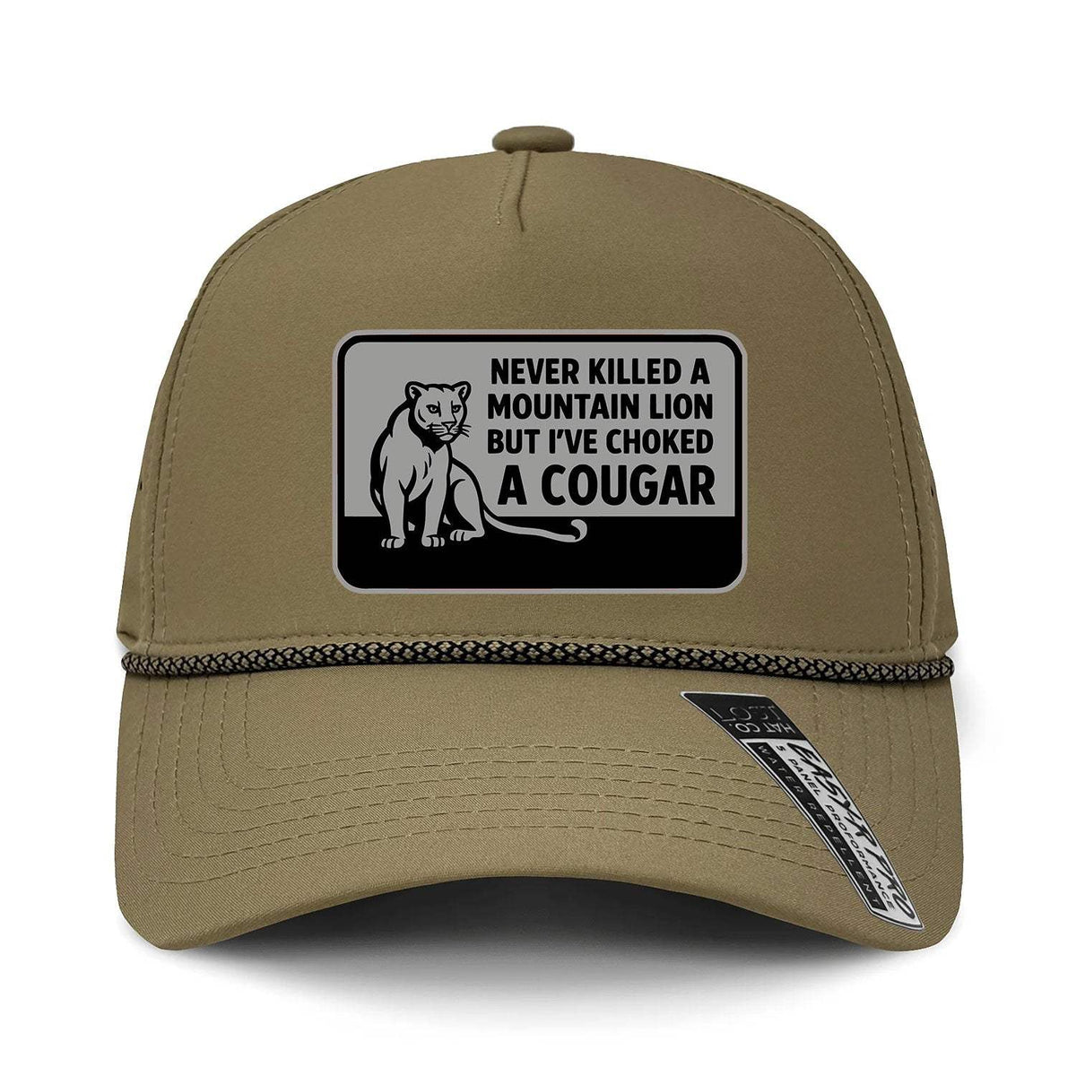 Choked A Cougar Performance Leather Patch Hat - Flat Dark Earth