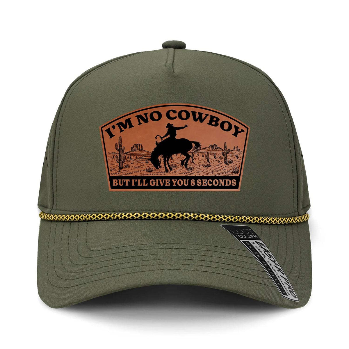 I'm No Cowboy Performance Leather Patch Hat - Gator