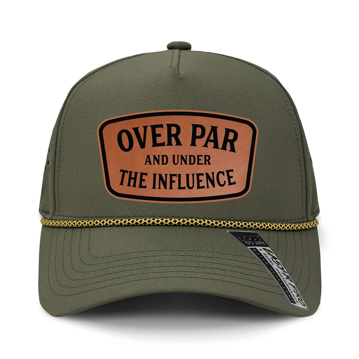 Over Par And Under The Influence Performance Leather Patch Hat - Gator