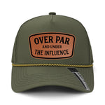 Over Par And Under The Influence Performance Leather Patch Hat