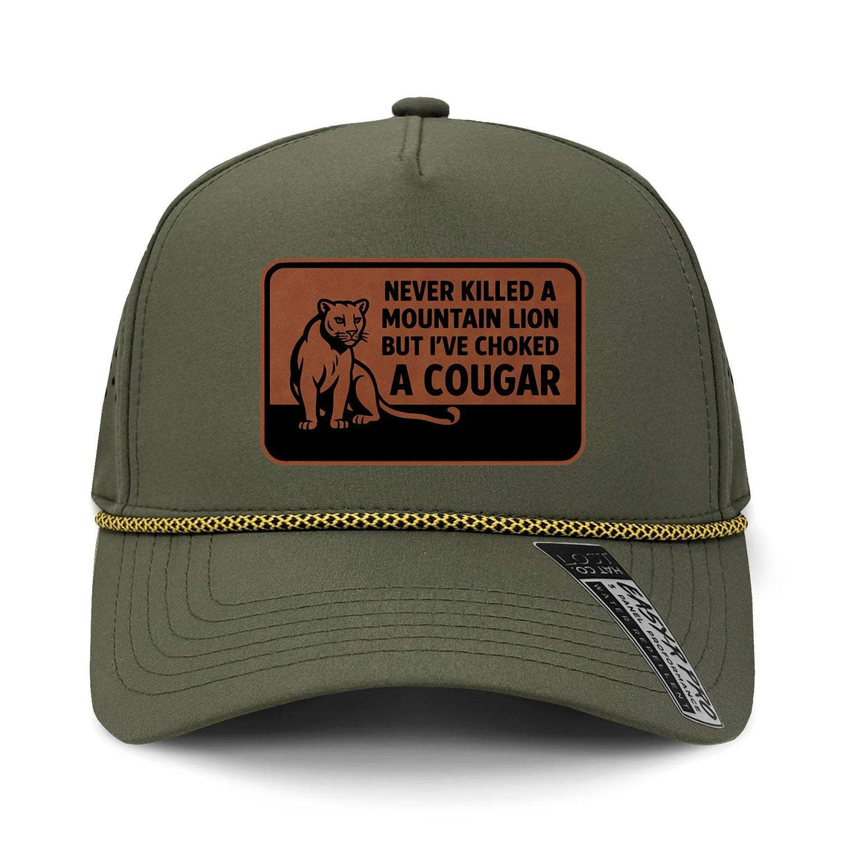 Choked A Cougar Performance Leather Patch Hat - Gator