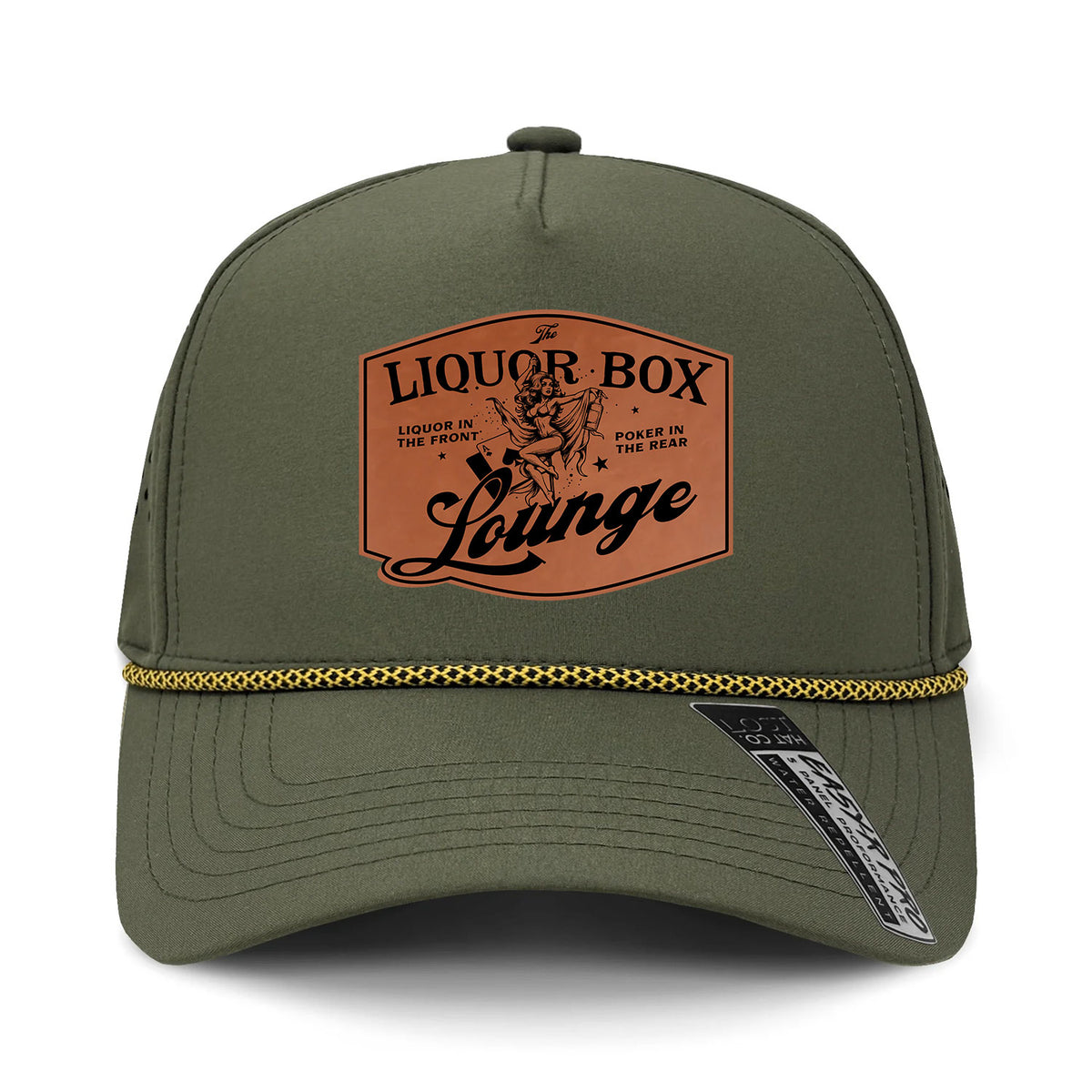 The Liquor Box Lounge Performance Leather Patch Hat