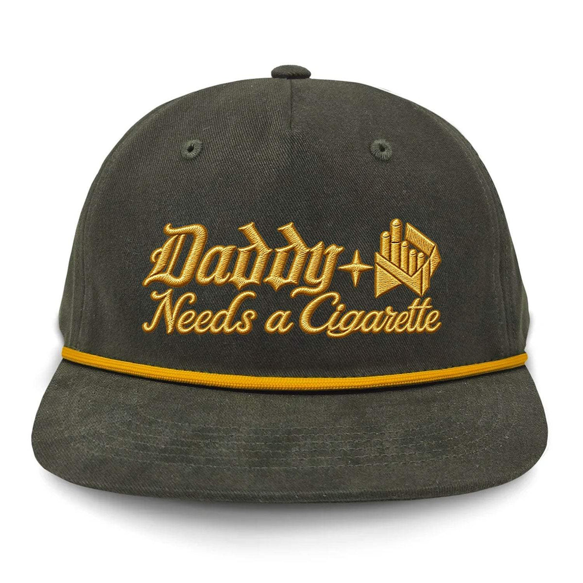 Daddy Needs A Cig Embroidered Flat Bill Hat - Gator