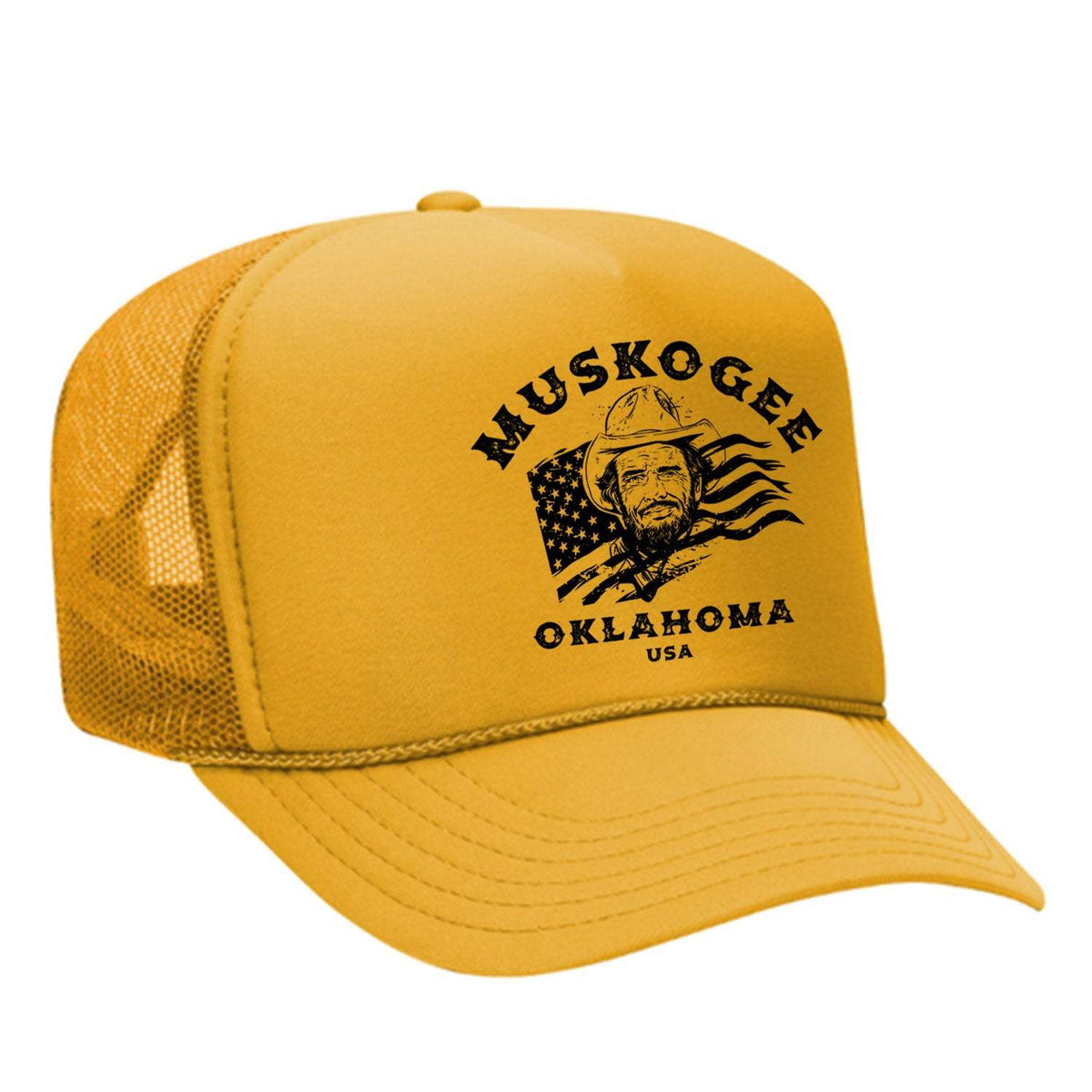 Haggard Old Flag Foam Trucker Hat - Gold