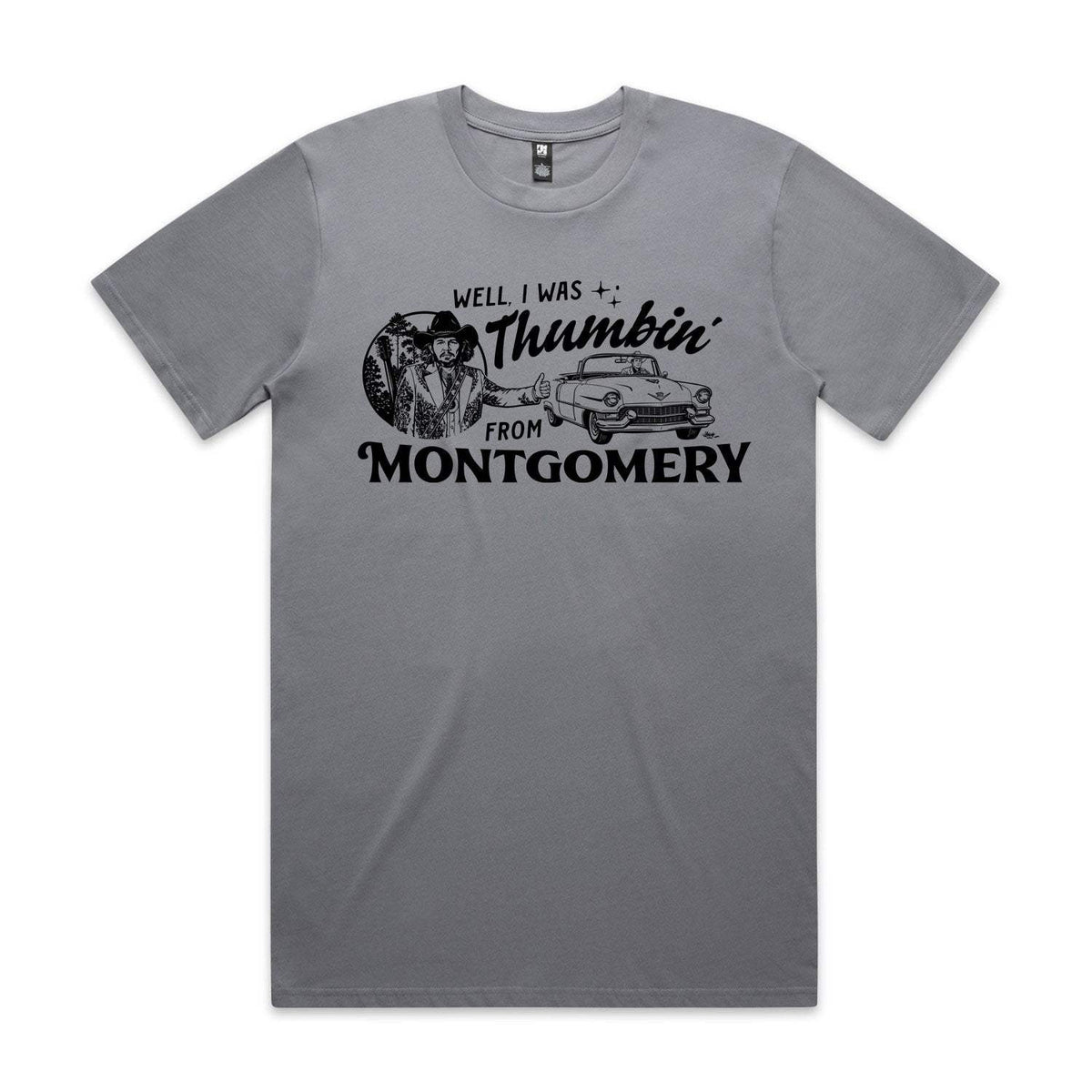 Thumbin' From Montgomery Premium Tee - Gravel