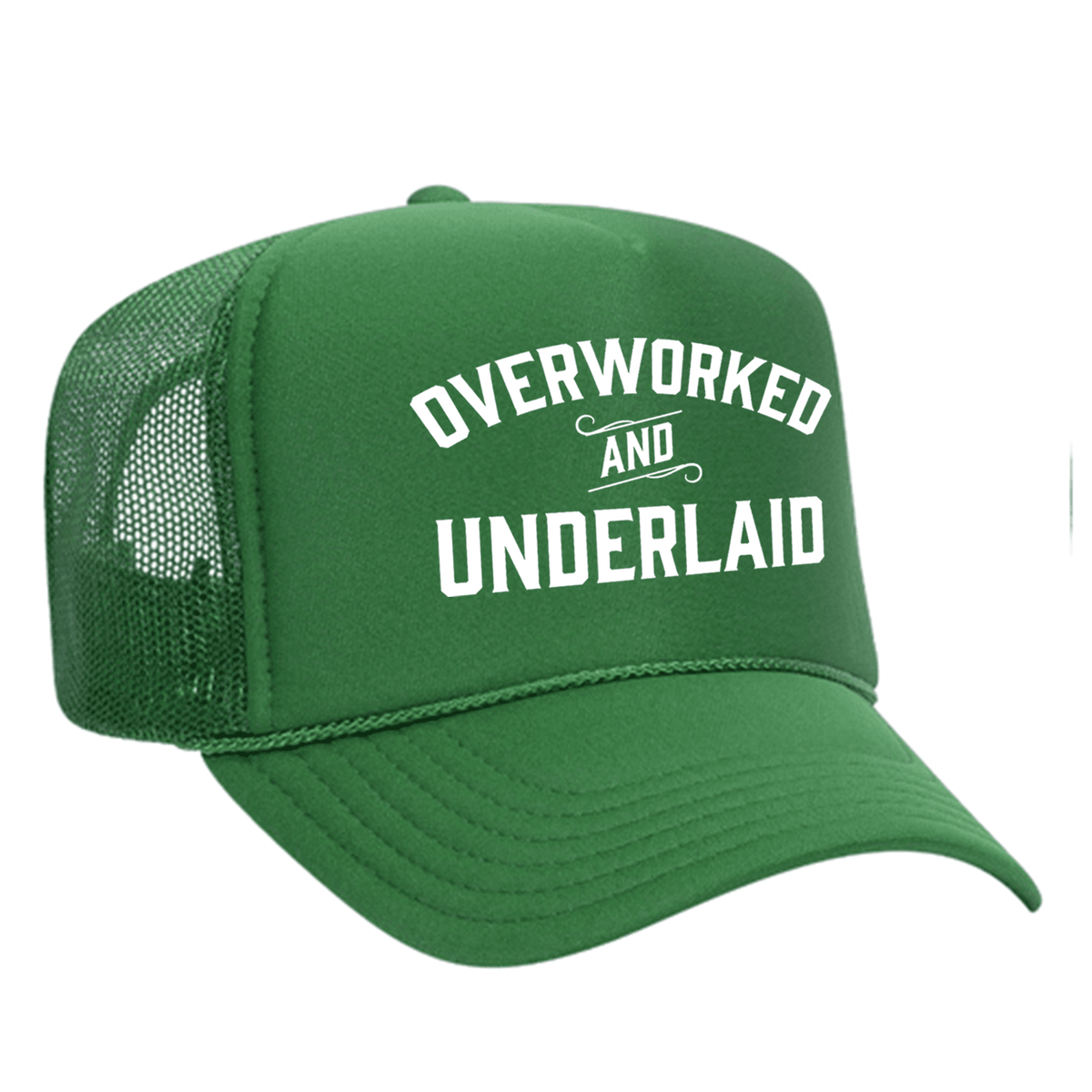 Overworked And Underlaid Foam Trucker Hat - Green