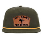 Will Dance For Diesel Flat Bill Rope - Green