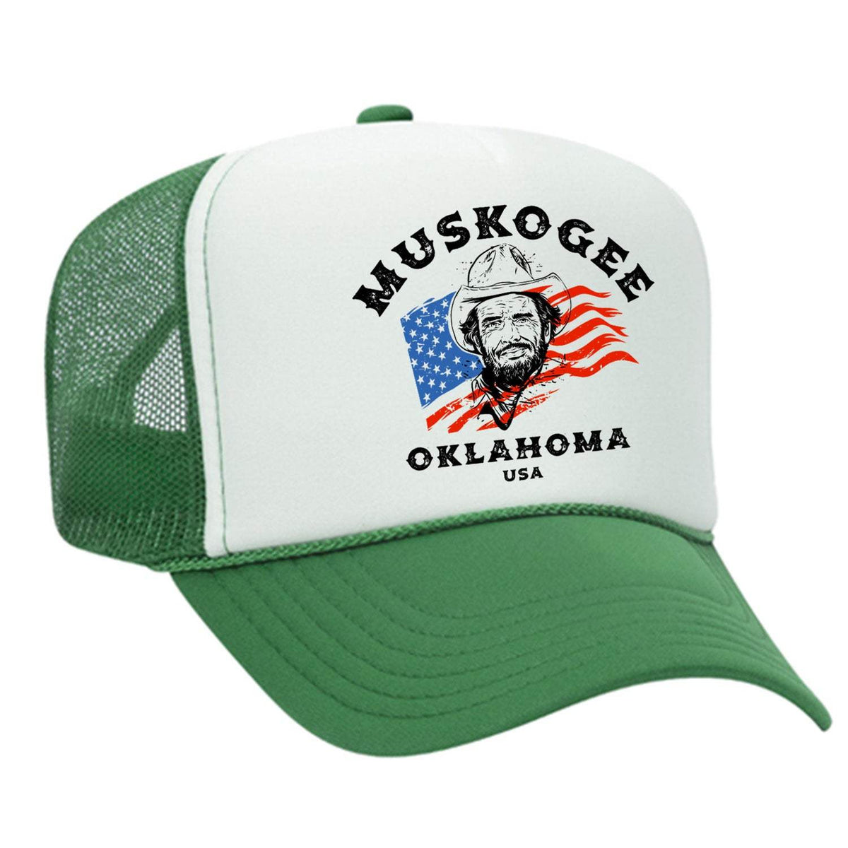 Haggard Old Flag Foam Trucker Hat - Green / White