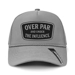 Over Par And Under The Influence Performance Leather Patch Hat