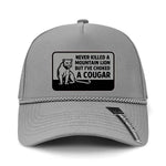 Choked A Cougar Performance Leather Patch Hat - Grey