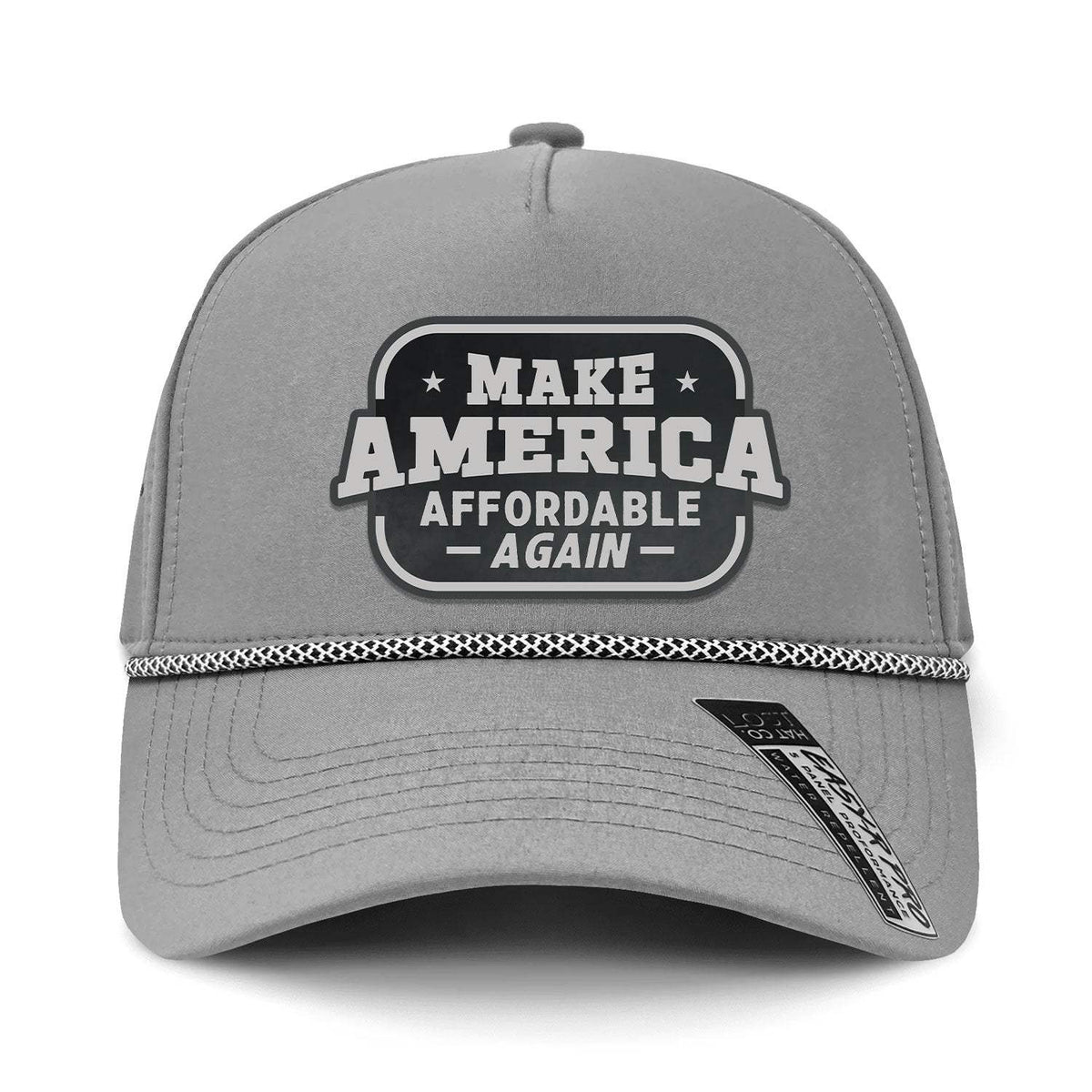 Make America Affordable Again Performance Leather Patch Hat - Grey