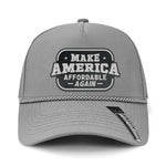Make America Affordable Again Performance Leather Patch Hat - Grey