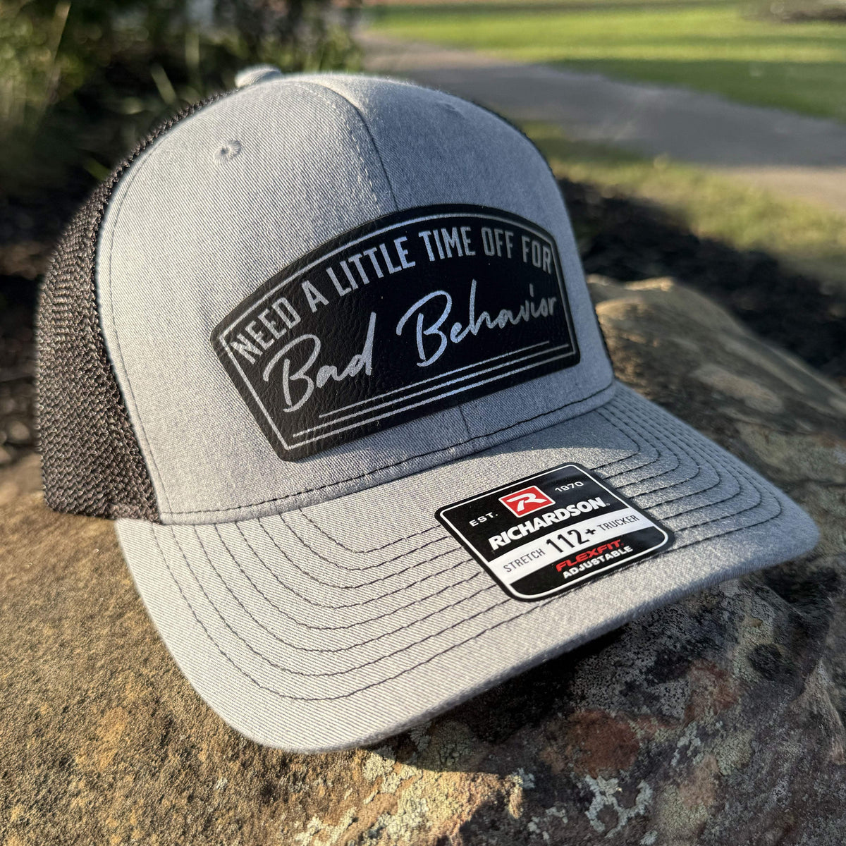 Need A Little Time Off For Bad Behavior Patch Hat - Grey / Black