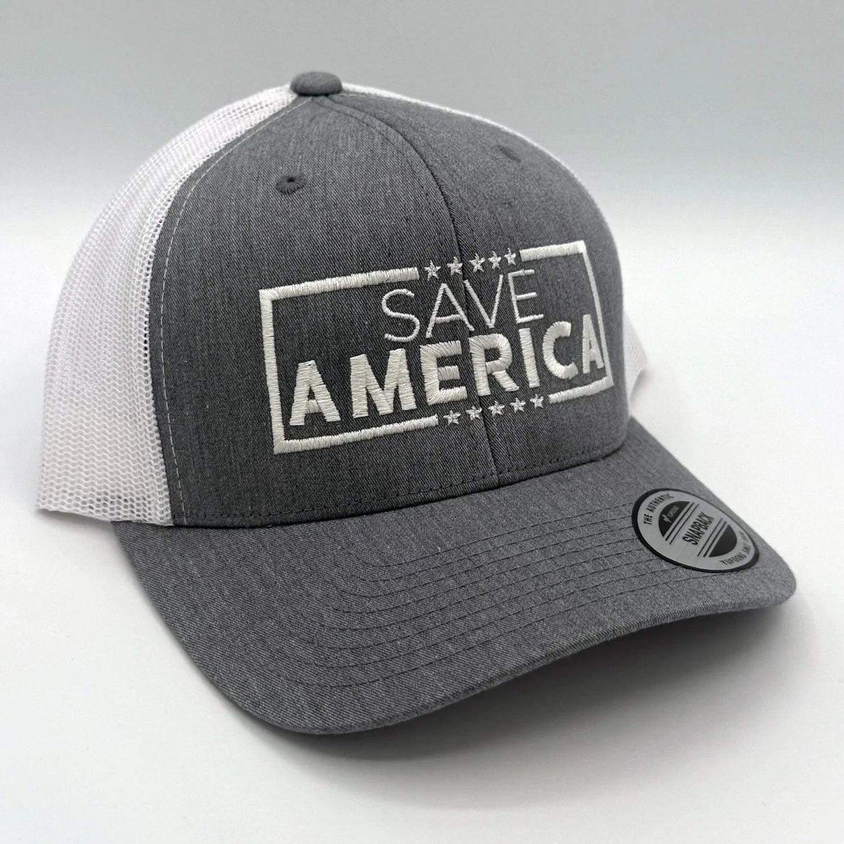 Save America Embroidered Hat - Grey / White
