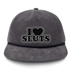I Love Sluts Flat Bill Rope - Gunmetal
