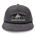 I'm NoCowboy Flat Bill Rope Leather Patch Hat - Gunmetal