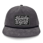 Howdy Darlin' Flat Bill Rope Leather Patch Hat - Gunmetal