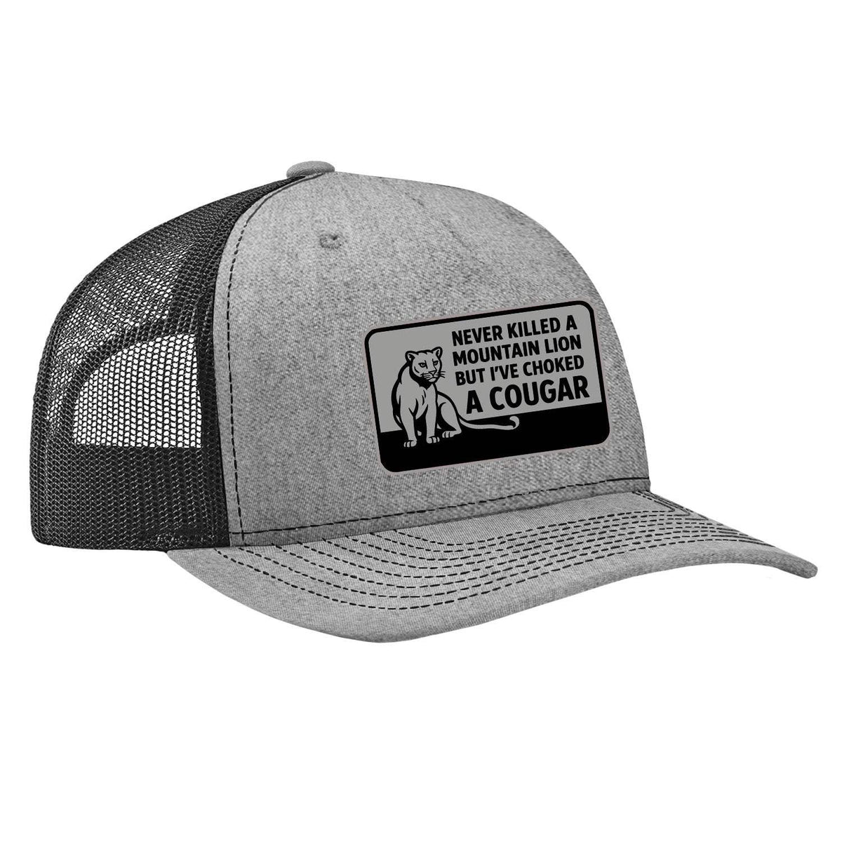 Choked A Cougar Classic Trucker Hat - Heather Black