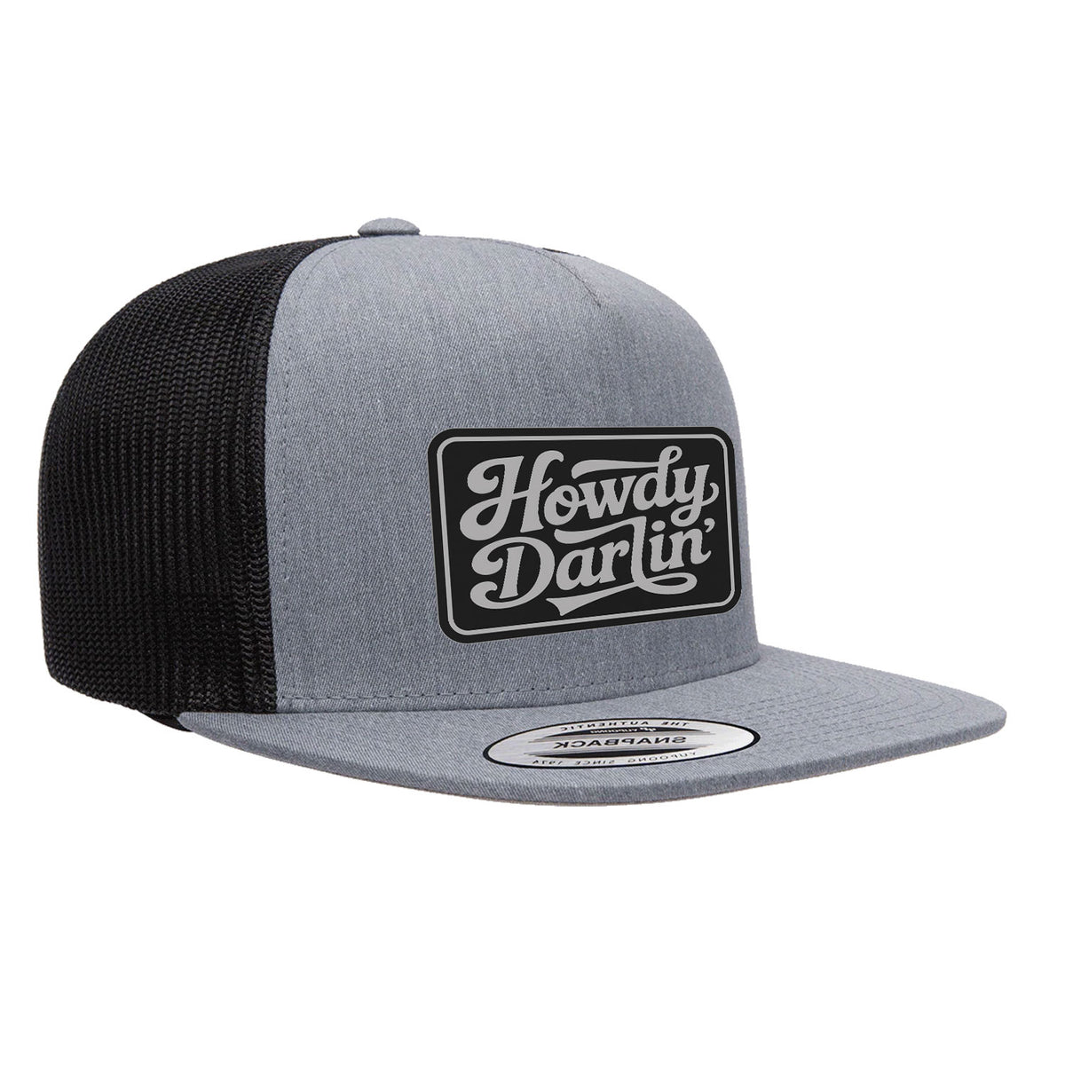 Howdy Darlin Flat Bill Leather Patch Hat