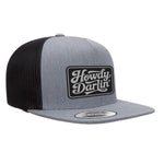Howdy Darlin Flat Bill Leather Patch Hat - Heather Black