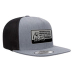 Choked A Cougar Flat Bill Leather Patch Hat - Heather Black