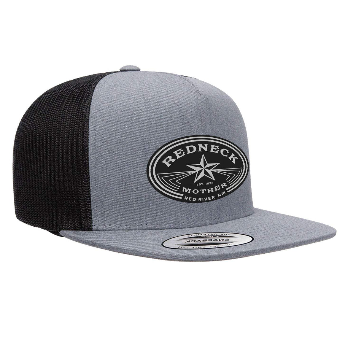 Redneck Mother Flat Bill Hat - Heather Black