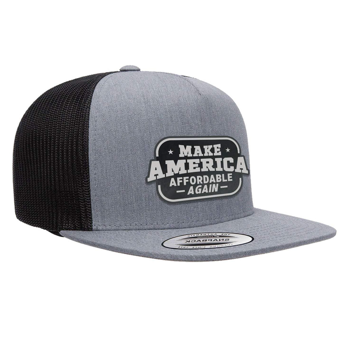 Make America Affordable Again Flat Bill Hat - Heather Black