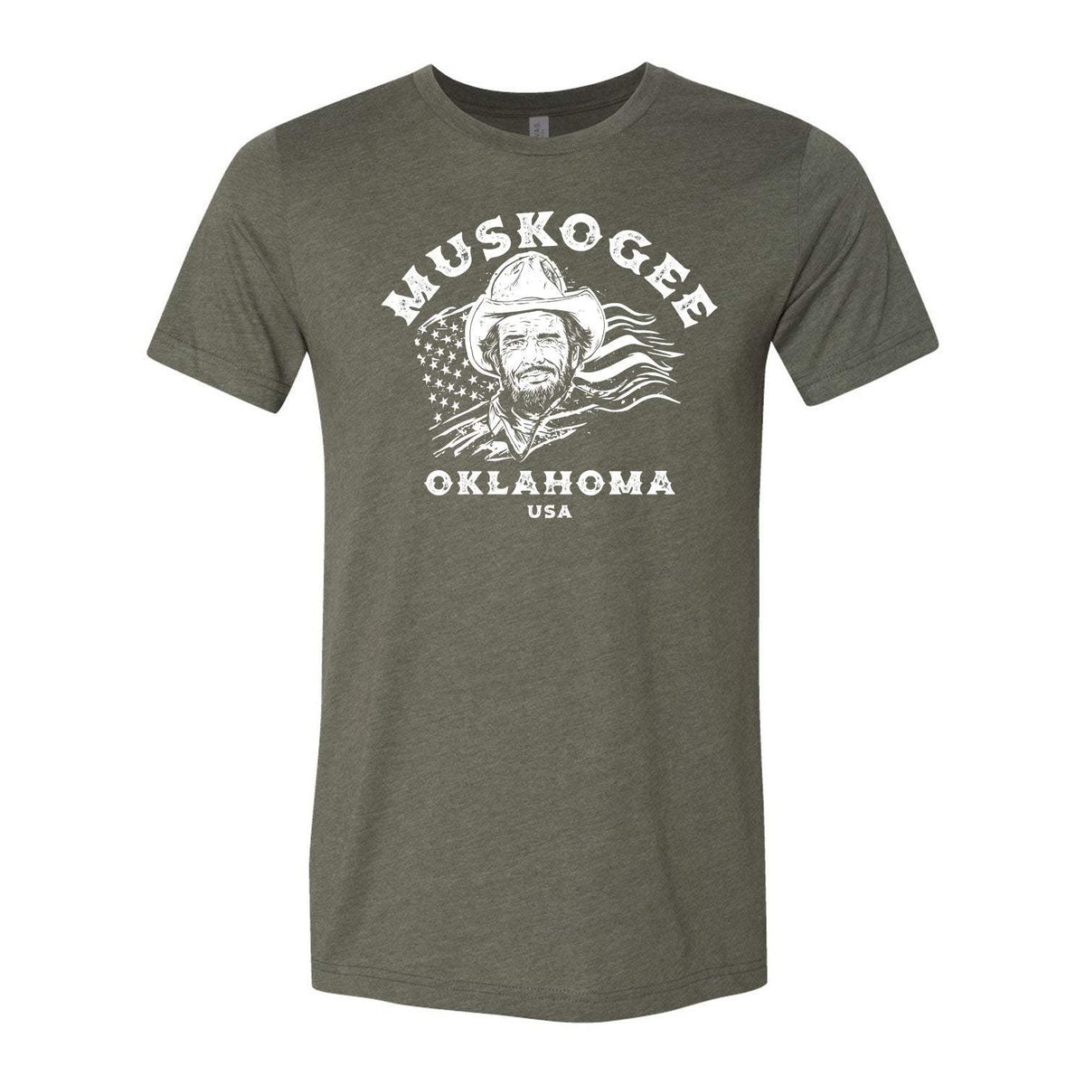 Haggard Old Flag Tee - Heather / Military Green