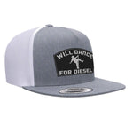 Will Dance For Diesel Flat Bill Hat - Heather White