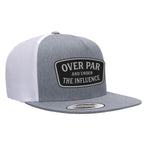 Over Par And Under The Influence Flat Bill Leather Patch Hat