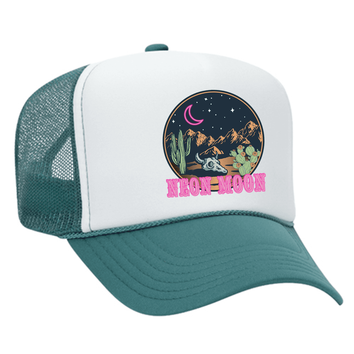 Neon Moon Foam Trucker Hat - Jade / White