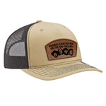 Make Country Outlaw Again Leather Patch Hat - Khaki / Coffee