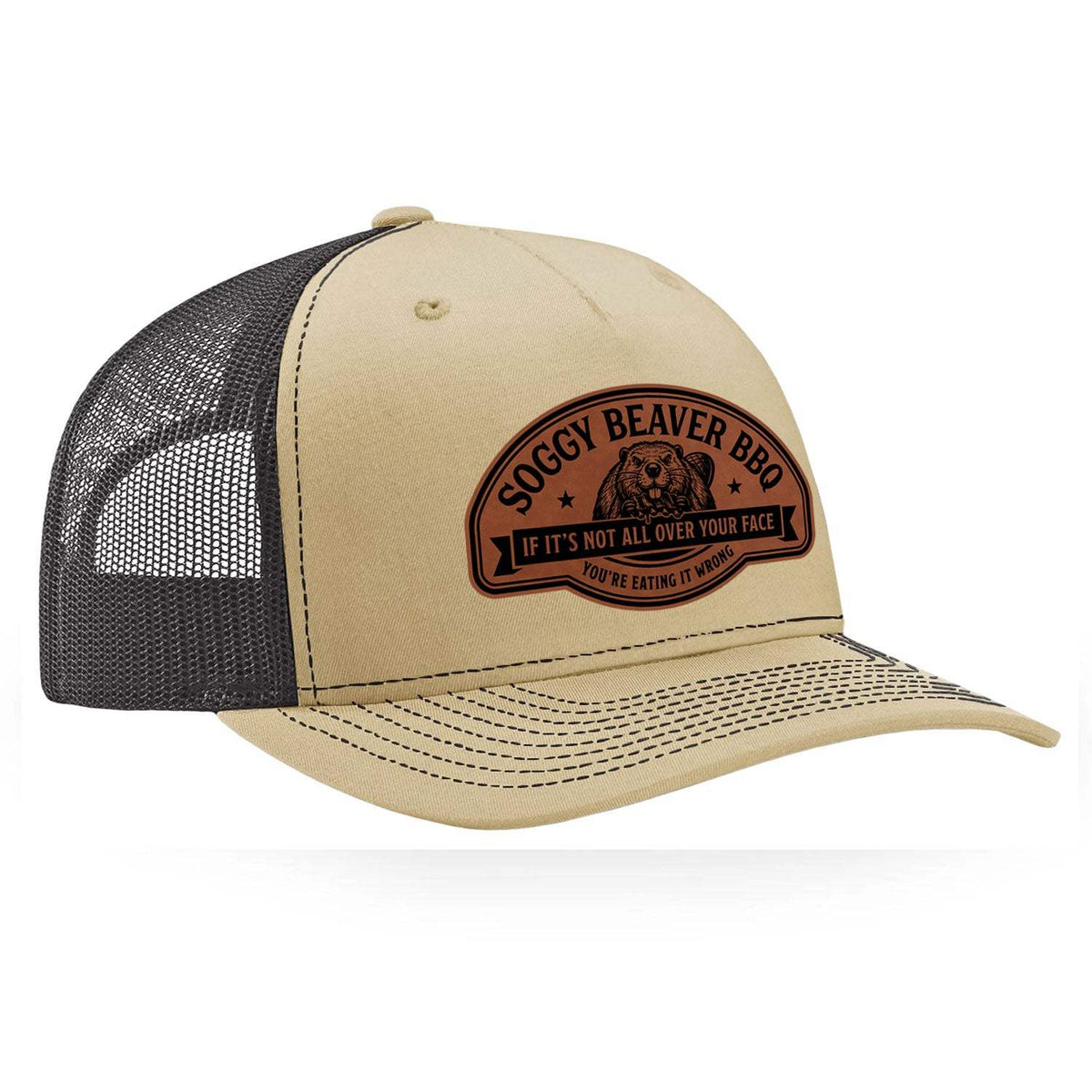 Soggy Beaver Classic Trucker Hat - Khaki / Coffee