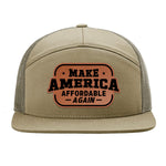 Make America Affordable Again 7 Panel Hat - Khaki / Loden
