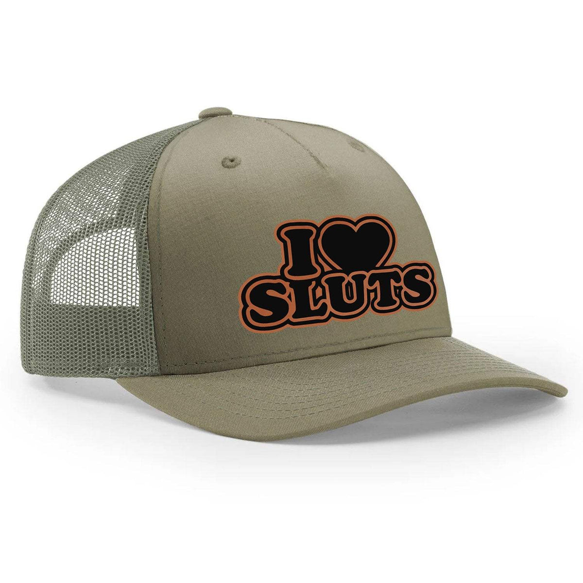I Love Sluts Classic Trucker Hat - Khaki / Loden