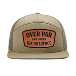 Over Par And Under The Influence 7 Panel Hat - Khaki / Loden