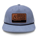 Choked A Cougar Flat Bill Rope Leather Patch Hat