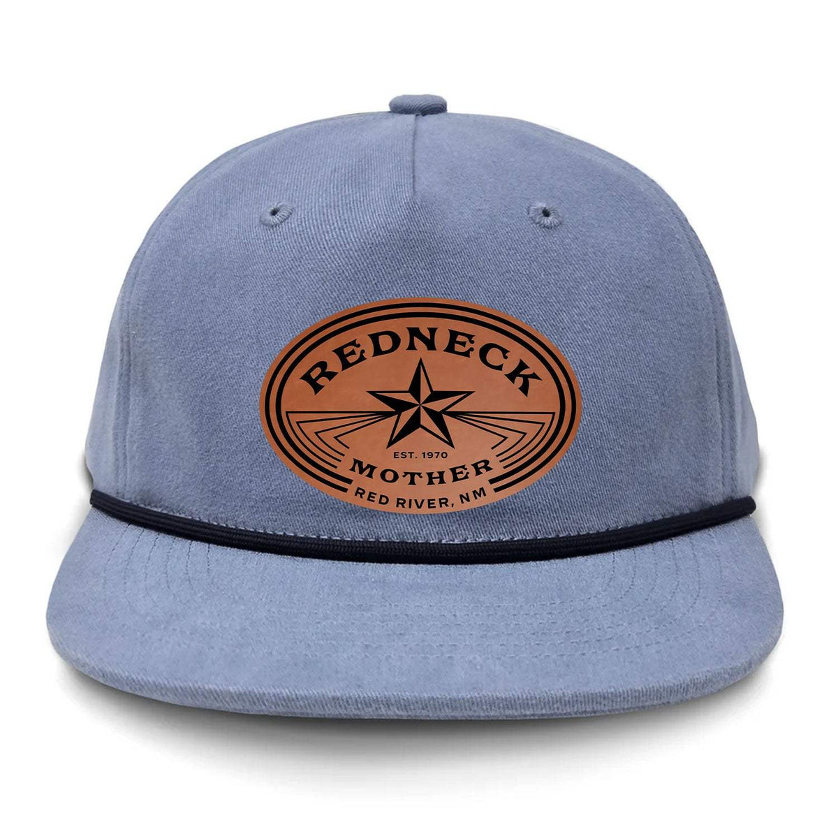 Redneck Mother Flat Bill Rope Leather Patch Hat