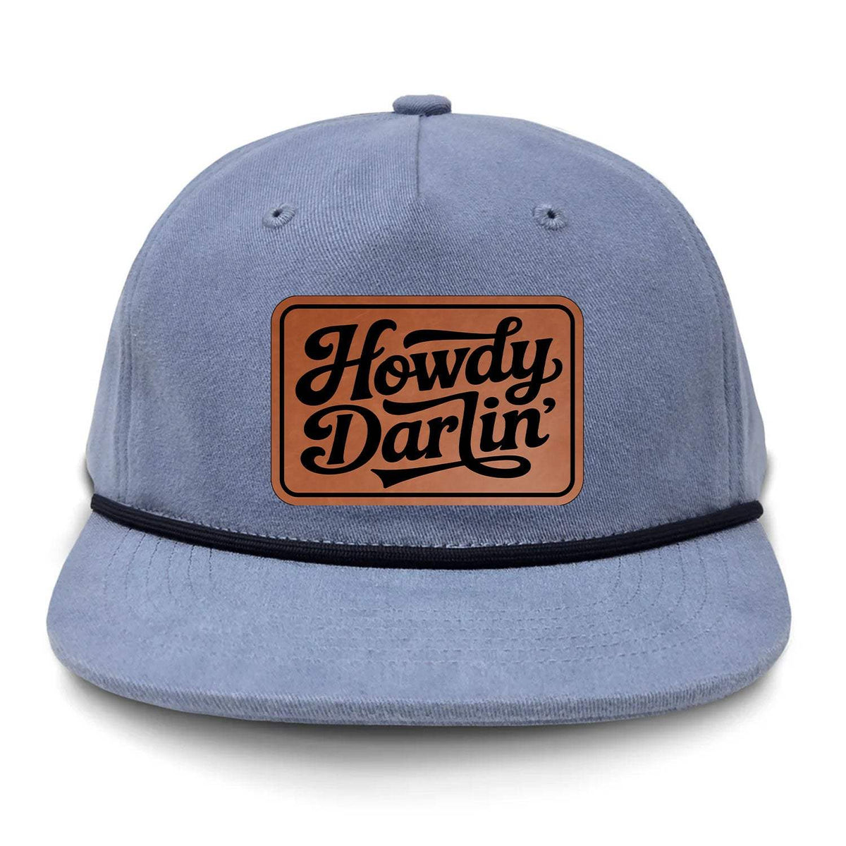 Howdy Darlin' Flat Bill Rope Leather Patch Hat