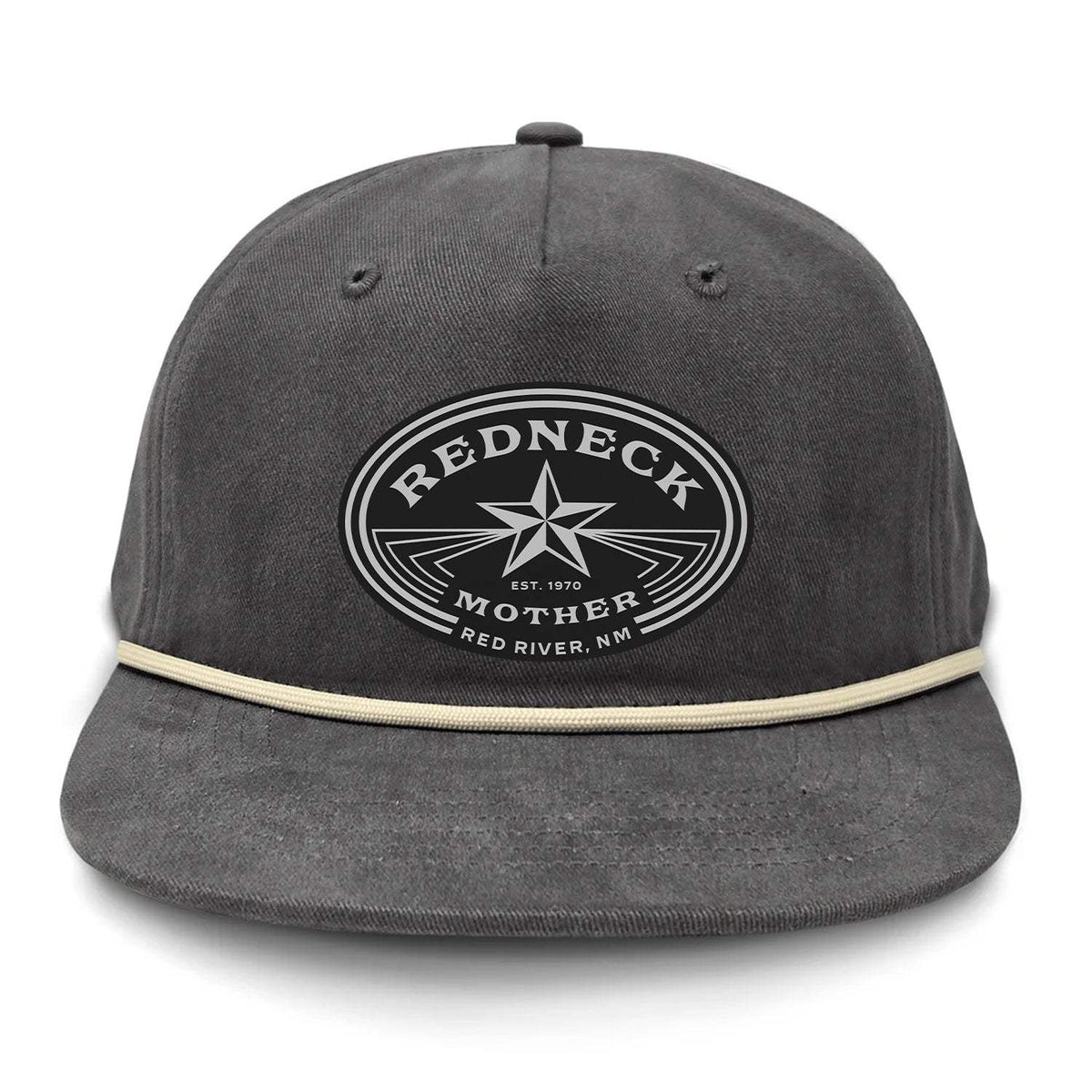 Redneck Mother Flat Bill Rope Leather Patch Hat