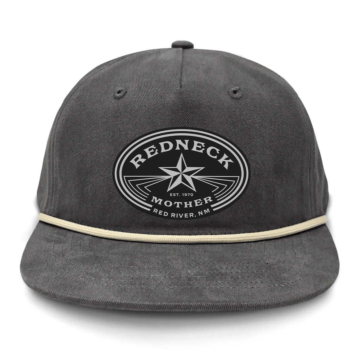 Redneck Mother Flat Bill Rope Leather Patch Hat