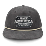 Make America Affordable Again Flat Bill Rope Leather Patch Hat