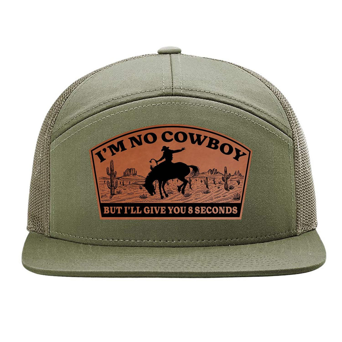 I'm No Cowboy 7 Panel Hat - Loden