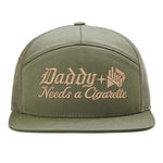 Daddy Needs A Cig Embroidered 7 Panel Hat - Loden