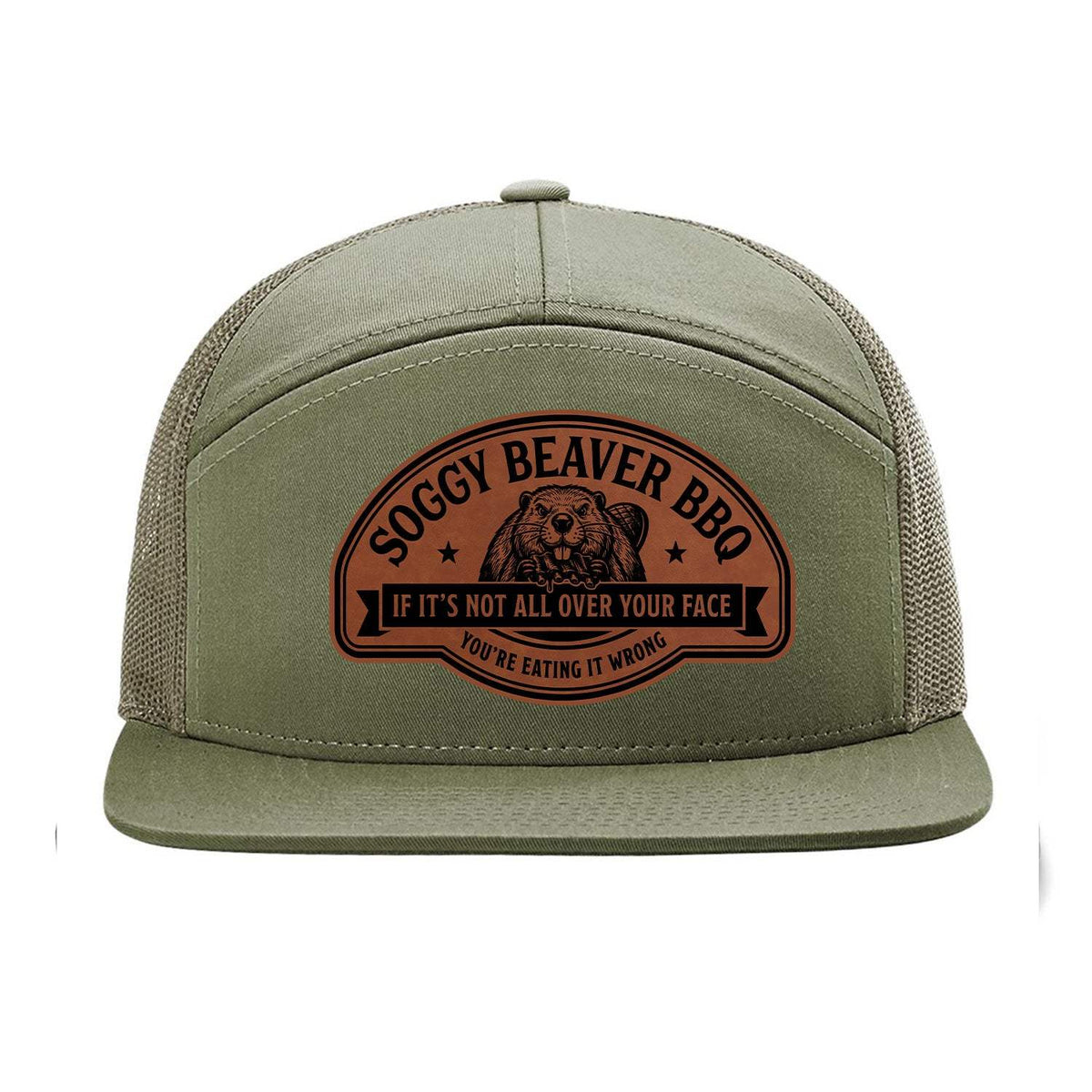 Soggy Beaver BBQ 7 Panel Hat - Loden