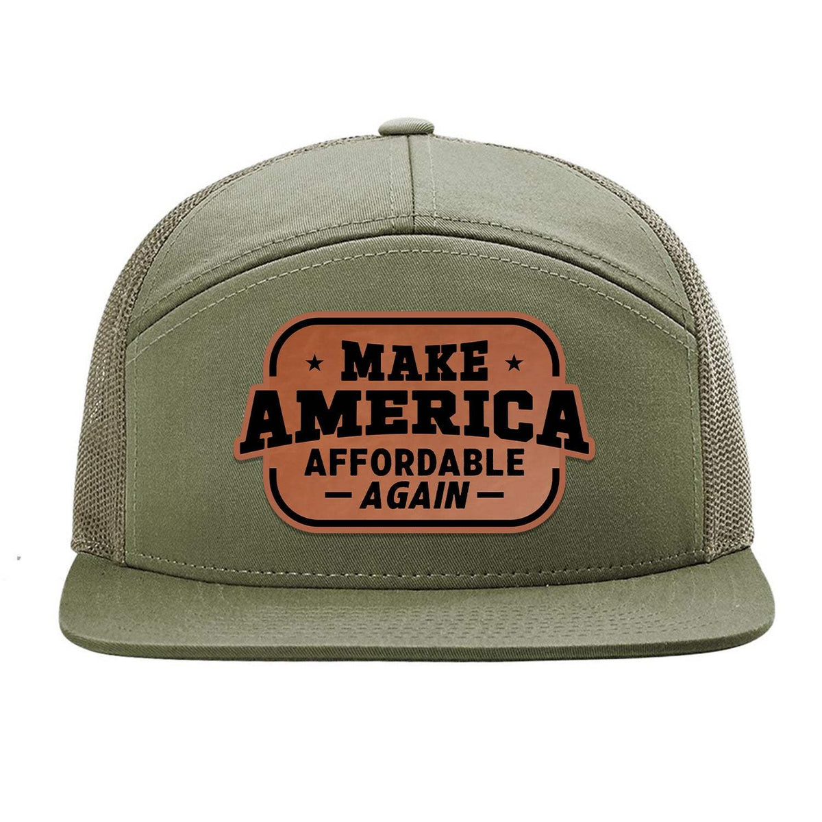 Make America Affordable Again 7 Panel Hat - Loden