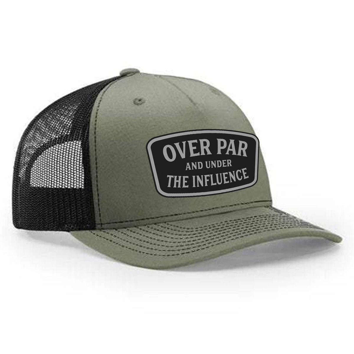 Over Par And Under The Influence Classic Trucker Hat - Loden / Black